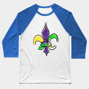 Mardi Gras Fleur De Lis Baseball T-Shirt